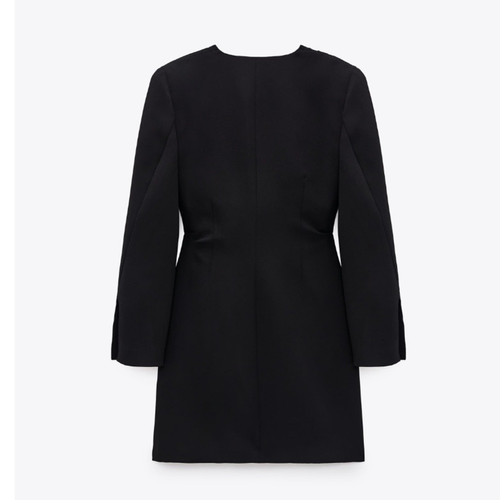 𝗡𝗪𝗧 𝗭𝗮𝗿𝗮 • Draped Jacket Dress Ruched Front V-Neck Long Sleeve XS - Picture 12 of 12